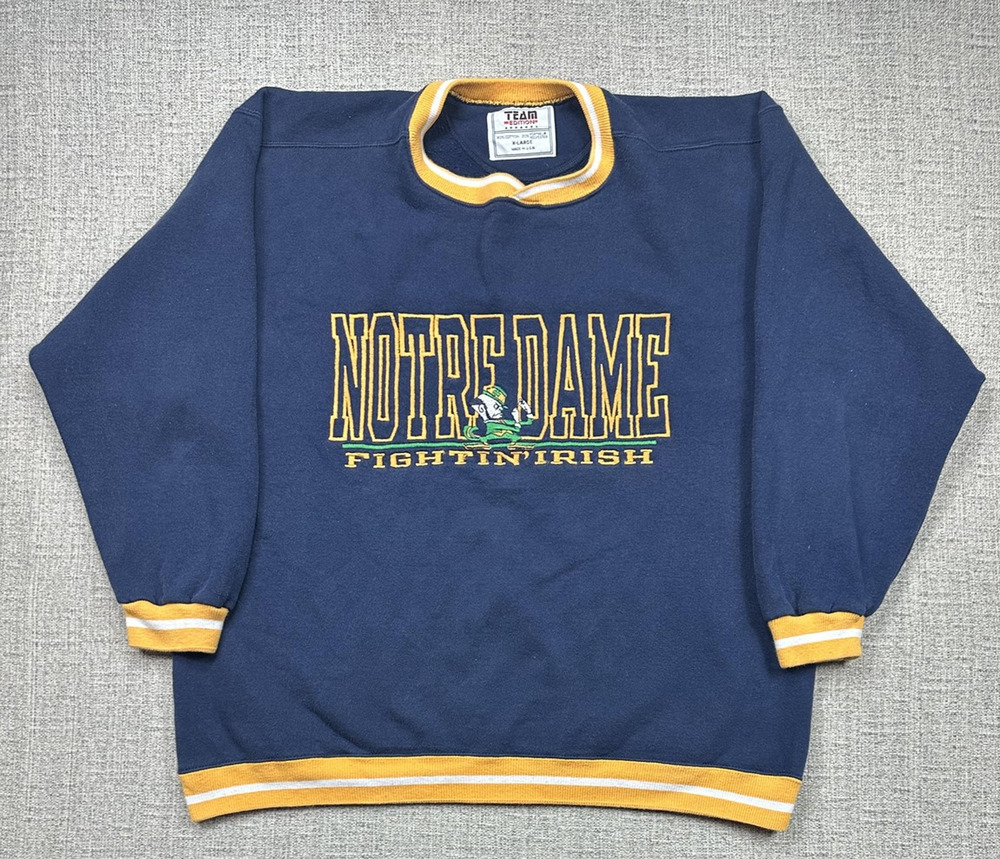Vintage Notre Dame Fighting Irish Sweatshirt Mens XL Blue Team Edition USA